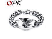 OPK Personality Eagle Design Man Bracelets Fashion Stainless Steel Link Chain Vintage Men Jewelry Cool Accessories GS802