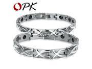 OPK JEWELRY Fashion Stainless Steel Health Care Bracelet For Couple Designer Magnetic Stone Simple Women Men Bangle GS3244