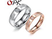 OPK Women Men Rings Silver Rose Gold Plated Stainless Steel Ring Ring Engagement Wedding Rings for Couples Fashion Jewelry 417