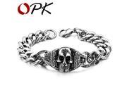 OPK JEWELRY Vintage Style stainless steel bracelet Punk Rock Skull link Chain evil personality men jewelry 617