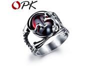 OPK Cute Gecko Design Single Man Ring Casual Stainless Steel Big Red Cubic Zirconia Men Sport Jewelry Finger Bands GJ488