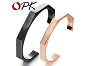 OPK Lovers Cuff Bangles Fashion Black Rose Gold Plated Stainless Steel Vintage Women Men Jewelry Simple Design AccessoriesGH765