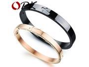OPK 316L Stainless Steel Lover s Bangles Classical Cross Puzzle Black Rose Gold Plated Women Men Jewelry Bracelet Gift GH772