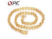 OPK 18K Real Gold Plated Mans Necklaces Rock Style Dragon Heads Mens Friendship Fashion Jewelry Chunky Link Chain KX445