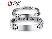 OPK Jewelry Bracelet Healthy Stainless Steel Couple Bracelets Magnet Stone Cross Design Chain Link Women Men Jewellry GS8403