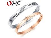 OPK AAA Cubic Zirconia Woman Bangles Vintage Black Rose Gold Plated Stainless Steel Women Men Jewelry Gift Charms GH787