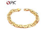 OPK Korean style 18K GOLD Plated BRACELET fashion gold plated jewelry Leisure link chain bracelet gift for men boy 162