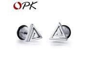 OPK Man s Triangle Stud Earrings Casual 316L Stainless Steel Men s Friendship Jewelry Gift For Sports GE300