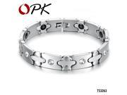 OPK Jewelry Man Tennis Bracelets Stainless Steel Energy Balance Magnet Stone Health Care Bracelet For Men CZ Diamond GS3263