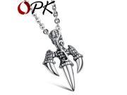 OPK JEWELRY Punk Rock Style Solid Stainless Steel Fashion Claw Design Necklace for MEN Attractive Cool Accessory 903