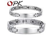 OPK JEWELRY Healthy Stainless Steel Bracelet Couple Magnetic Bracelet Ball Cross Design Chain Link Women Men Jewelry GS8403
