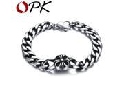 OPK Casual Chain Link Man Bracelets Fashion est Cross Design Stainless Steel Sport Men Jewelry Wholesale High Quality GS805