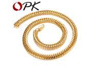 OPK 8mm Chunky 18K Gold Filled Curb Cuban Chains Necklace Thick Heavy Link Chain Men Necklace Customized Jewelry Gift