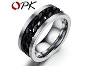 OPK Stainless Steel Mans Rings Classical Black Gold Plated Full Steel Mens Friendship Jewelry Party Finger Bands GJ317H