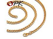OPK Gold Plated Man Chain Necklaces Fashion 316L Stainless Steel Men s Vintage Jewelry Basket Link Chain GL324J