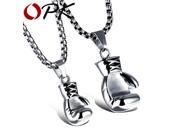 OPK Gold Black Silver Plated Fashion Mini Boxing Glove Necklace Boxing Jewelry Stainless Steel Cool Pendant For Men Boys Gift