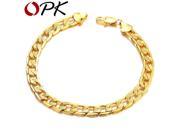OPK JEWELRY Classic Luxury 18K Real Gold Plated Link Chain Bracelet Attractive Men Accessory Length 22cm Top Workmanship 407 50