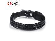 OPK Personality Three Layers Man Wrap Bracelets Adjustable Belt Design 18 20cm Long Men s Leather Jewelry Bracelet PH1057