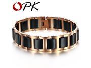 OPK Fashion White Black Ceramic Bracelets Bangles Rose Gold Silver Plated Stainless Steel Men Pulseiras Charm Jewelry