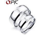 OPK Smooth Stainless Steel Couple Ring Classical Silver Color Men Women Jewelry Finger Bands Cheap Price GJ479
