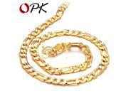 OPK Jewelry 18K Gold Plated Men s Necklace Classic Figaro Chain GOLD Europe African Necklaces factory price 437