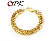 OPK Vintage Man Bracelets 18K Real Gold Plated Cuban Chain Bracelet Attractive Men Jewelry Cheap Price 946