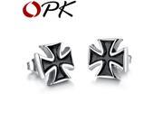 OPK Jewelry Classical Cross Design Holy Bible Stainless Steel Stud Earring For Women Men Vintage Fashion Jewelry 276