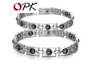 OPK Jewelry Lovers Hologram Bracelet Couple s Stainless Steel Gifts Women Men Bracelets Magnetic Stone Hot Fashion GS8245