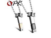 OPK Fashion Couple Pendant Necklaces Romantic Stainless Steel AAA Cubic Zirconia Women Men FOREVER LOVE Jewelry 955