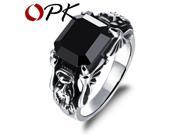 OPK AAA Black Cubic Zirconia Man Ring Fashion Stainless Steel Punk Men Jewelry Gift For Anniversary Dragon Head Design GJ473