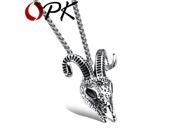 OPK Goat Head Necklace For Man Vintage 316L Stainless Full Steel Men s Pendant Jewelry Gift 2 Kinds Of Chain For Choices GX1001