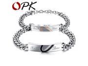 OPK Half Heart Puzzle Couple Bracelets Romantic Full Stainless Steel Link Chain Men Women Jewelry 1 PCS Price GS772