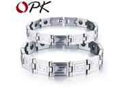 OPK Lover s Chain Link Bracelets Fashion 316L Stainless Steel Classical Men Women Jewelry with Great Wall Pattern GS806