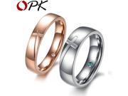 OPK Jewelry Couple Wedding Ring Hot Selling Stainless Steel CZ Diamond Rings For Women Men Fashion Cross Design GJ383
