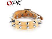 OPK Personality Rivet Design Wrap Bracelets For Unisex Punk Style Handmade Double Layer Vintage Women Men Jewelry PH1047