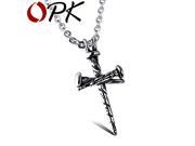 OPK Snag Cross Design Pendant Necklaces Classical Stainless Steel Men s Jewelry Gift Link Chain Charm Man Accessories GX977
