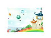Castle On Rainbow Pillowcases Custom Pillow Case Cushion Cover 20 X 26 Inch Two Sides