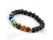 Muti color Mens Bracelets Black Lava 7 Chakra Healing Balance Beads Bracelet For Women Reiki Prayer Yoga Bracelet Stones