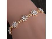 Pretty Flower Gold Filled Charm Bracelets Girl Hand Bangle Austrian Crystal Women Fine Jewelry TL332