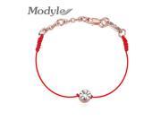 Hot Christmas Gift Jewelry Thin Red Thread String Rope Bracelet Rose Gold Plated Chain and Crystal Bracelet for Women