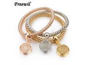 Top Quality 3 Multilayer Charm Bracelets Bangles Jewelry Gold Plated Women Bracelets Bijioux Pulsera SBR140339