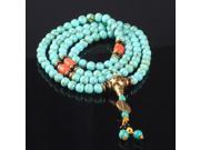 Ubeauty 8mm 108 turquoise beads bracelet Tibetan Buddhist prayer rosary bracelets bangles women green stone necklace