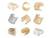 17 Kinds Women Unisex Charm Bracelets Vintage Bracelets Simple Geometric Style Pop Punk Metal Bracelet Gold Bangles