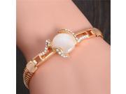 Hot Gold Plated Charming Cat s Eye Stone Austrian crystal Pretty Bracelet Womens Jewelry
