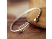 925 Sterling Silver Feather Bracelets Bangles Bracelet For Women sterling silver jewelry