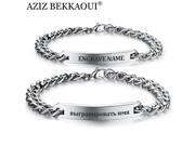 Customize Name Bracelet 316 Stainless Steel ID Bracelet Bangles Personalized Custom Logo Men Jewelry Letters Bracelets For Women