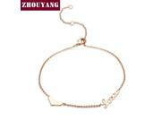 ZHOUYANG Top Quality Lady Style Heart Love Rose Gold Plated Bracelet ZYH223