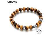 CHICVIE Tiger Eye Natural Stone Bracelets Bangles For Women Men Silver Charm Bracelet Casual Jewelry Love Gift Pulseras
