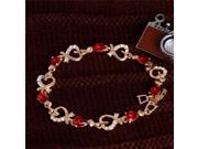 Sweet design jewelry 1 pc Gold Plated heart shape Austrian Crystal elegant shiny bracelet on sale for gift