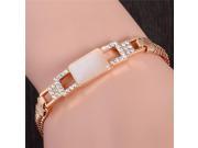 Gold Filled Round Cut Austrian Crystal Square Opal Bracelet For Gift TL226